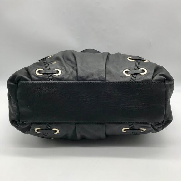 Michael Kors Black Leather Astor Grommet Shoulder Bag - Picture 5 of 10